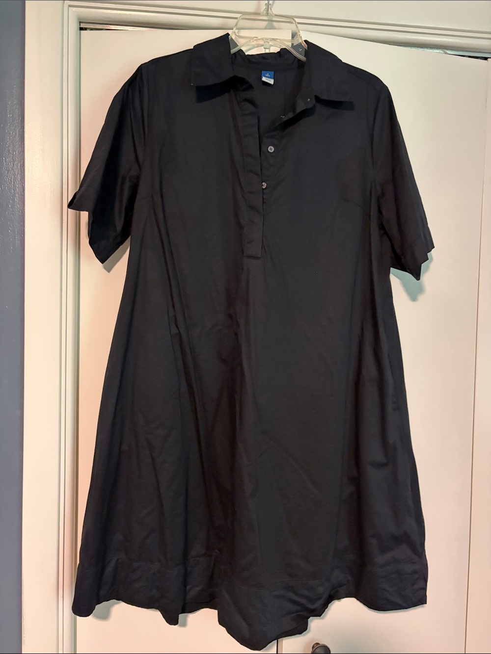 Old Navy Black Popover style Hem Shirt Dress M Tall